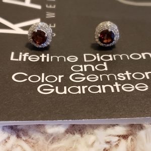NWOT Garnet Lab-Created White Sapphire Earrings